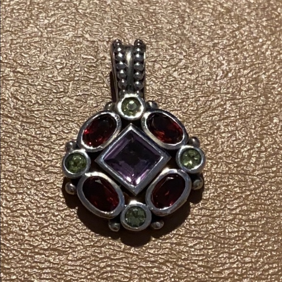 Sterling Silver/Amethyst/Garnet/Peridot Pendant - Picture 10 of 10